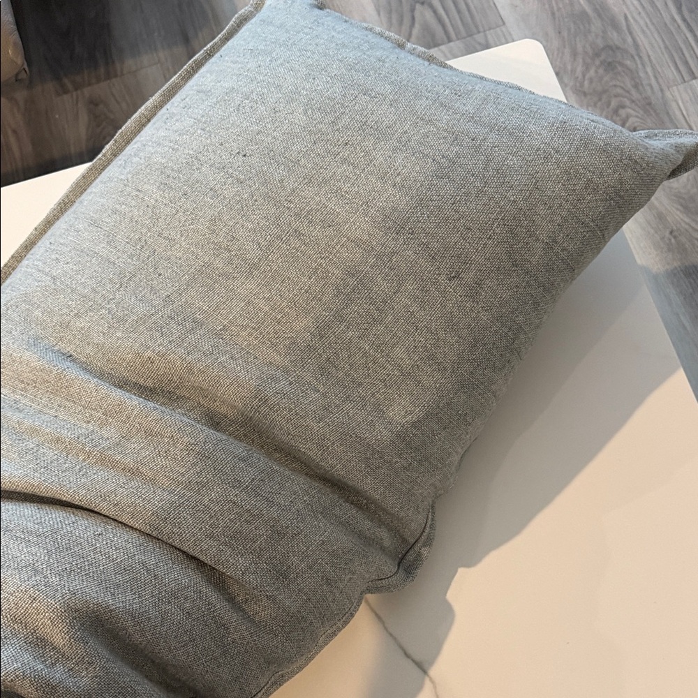 Pom Pom at home Accent 100% Gray Linen Pillow Cover - Picture 3 of 4